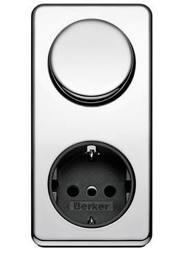 Berker 9419505 Schutzkontakt-Steckdose erhöhtem Berührungsschutz, Schraubklemmen, Integro Modul-Einsätze, schwarz matt