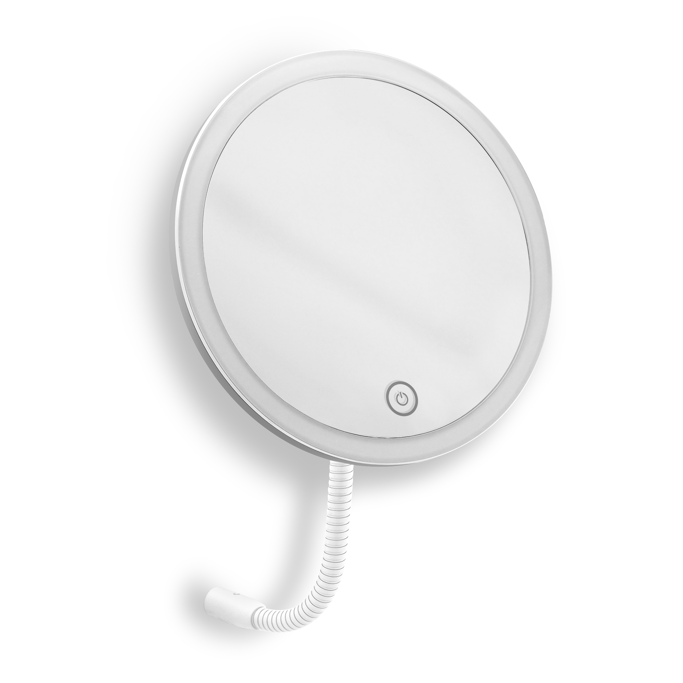 qles KSP6035 Kosmetikspiegel Silber mit Flexarm, für Merten D-Life, Lotosweiß, brillant