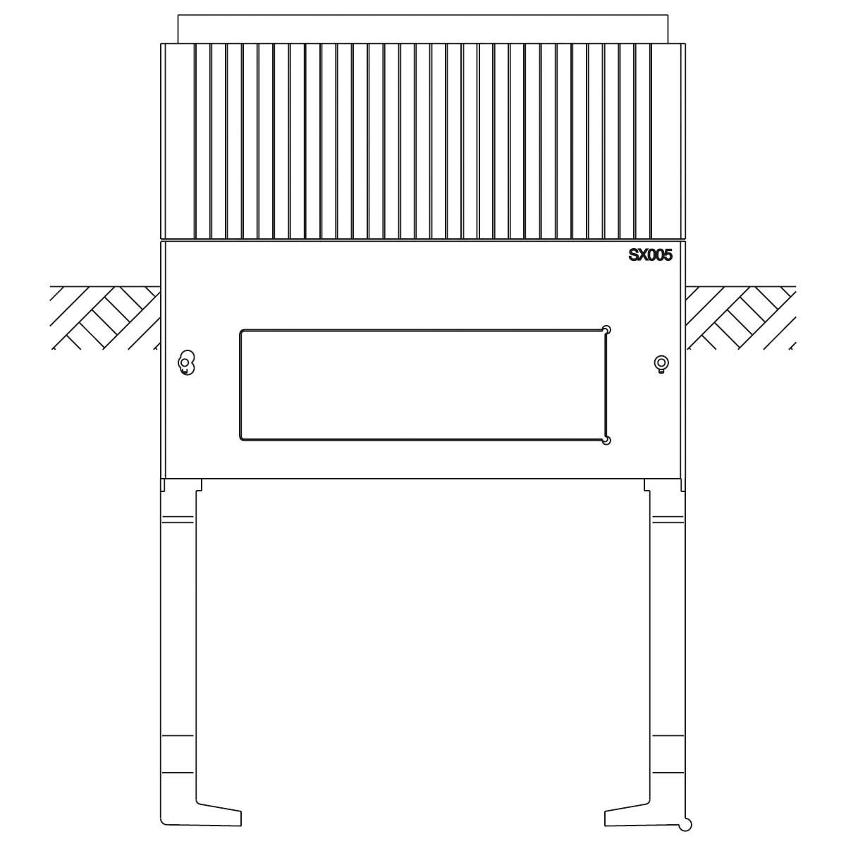 ABN SX005 Sockel Gr. 0 für Freiluftschrank 2-feldrig breit, Höhe 900 mm, reinweiß