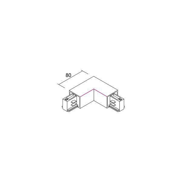 Brumberg 88126680 Eckverbinder 90° zu Stromschiene 88101-88104, Schutzleiter innen, silber