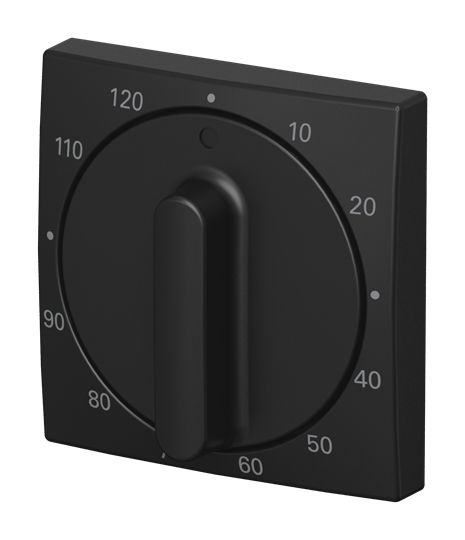 Busch-Jaeger 1771-915-103 Zentralscheibe mit Drehknauf, mit Aufdruck "120 Min.", Busch-balance SI, schwarz matt