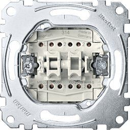 Merten MEG3159-0000 Doppeltaster-Einsatz, 2 Wechsel 1-polig, 10 A, Steckklemmen, AC 250 V