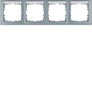 Berker 10249959 Rahmen 4-fach waagerecht, mit Beschriftungsfeld, S.1, aluminium matt