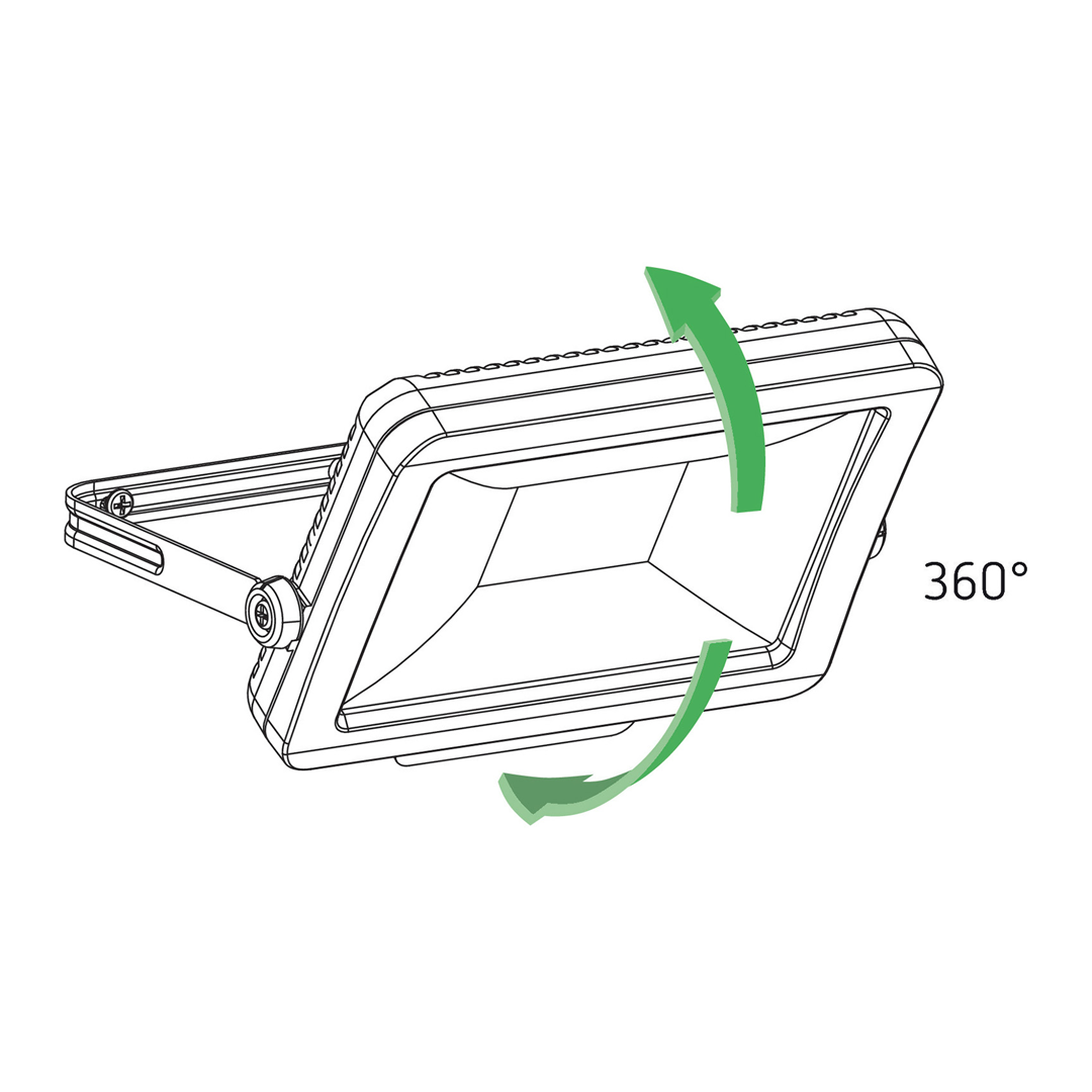 Theben 1020684 theLeda B20L BK LED-Strahler für Wandmontage, 20 Watt, schwarz