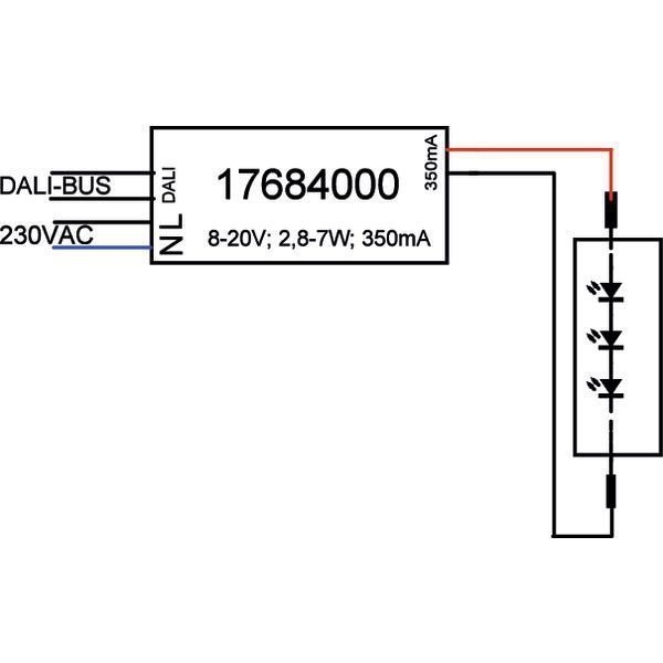 Brumberg 17684020 LED-Konverter 350 mA, 2,8-7 W, DALI-2 dimmbar, Plug&Play und Anschlussbox