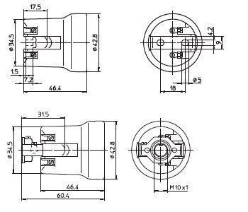 Houben 102599 E27-Fassung Porzellan für Schrauben M4