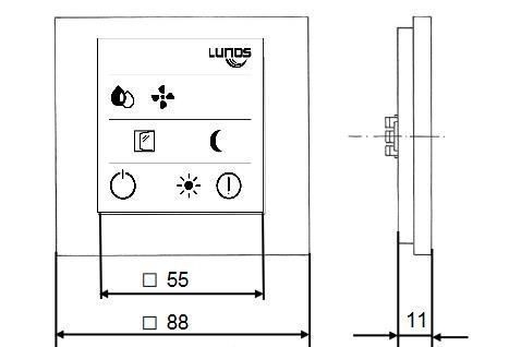 Lunos 040113 Smart Comfort-Steuerung 5/SC-FT für e², ego, RA15-60 Steuereinheit inkl. Bedienteil, Feuchte-/Frostschutz, Netzteil erforderlich