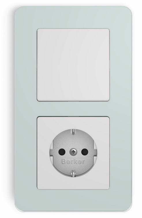 Berker 10126079 Rahmen 2-fach, Q.7, Glas polarweiß