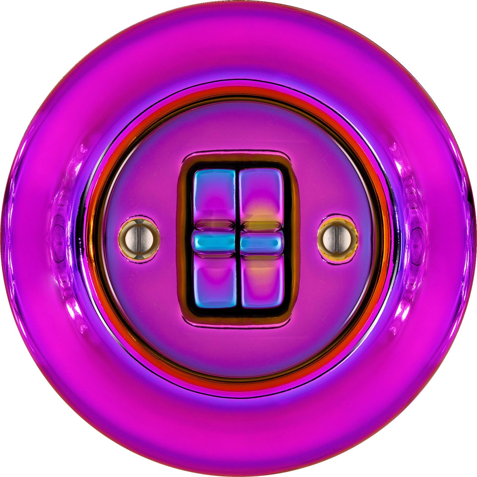 Katy Paty VIOLEDO Porzellan-Kippschalter schmal 2-fach, Serie, Purpur-violett