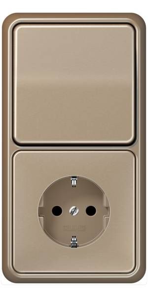 Jung CD584GB Rahmen 4-fach, senkrechte und waagerechte Montage, Aluminium eloxiert, CD 500, gold-bronze