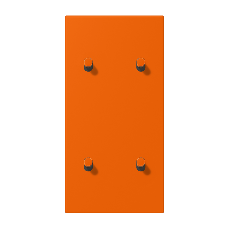 Jung LC12-25R0224 Abdeckung mit Kipphebel "Zylinder", 2 x 2 Kipphebel, senkrecht, orange