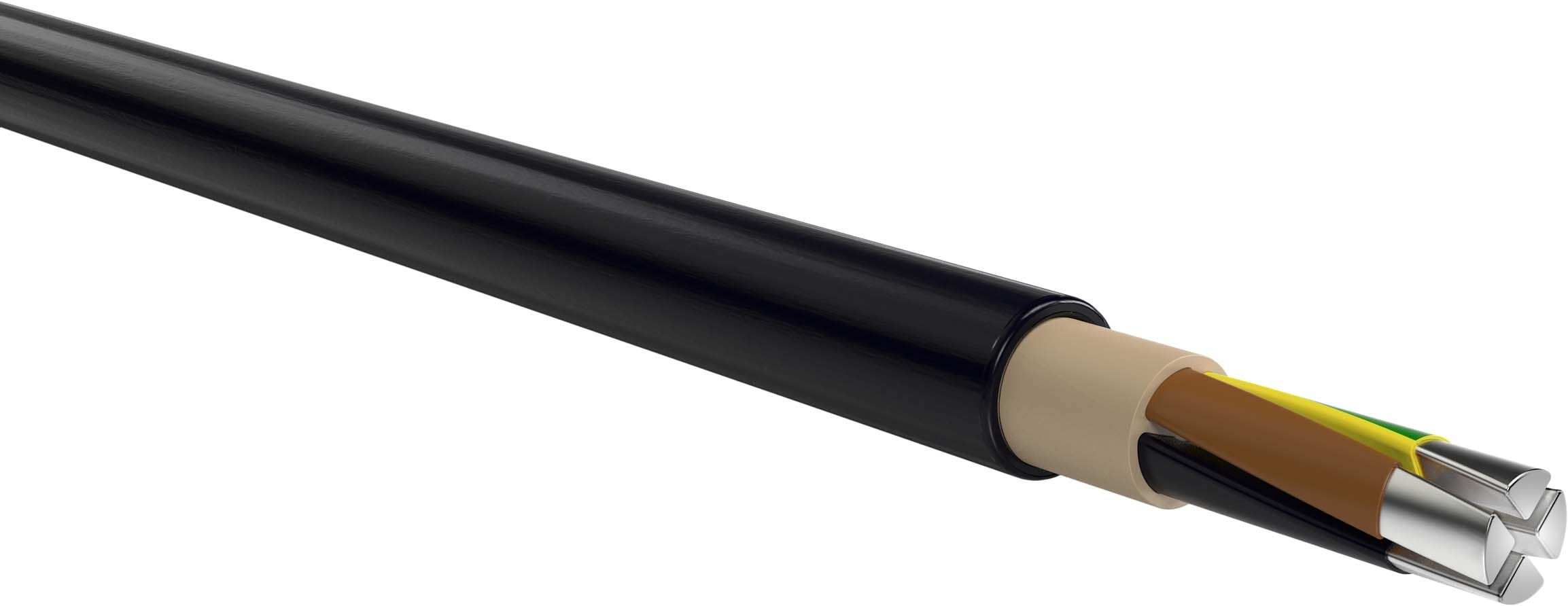 Alu-Erdkabel NAYY-J 4x120 mm², Schnittware, schwarz