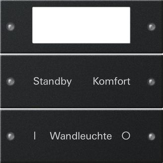 Gira 2212005 Wippenset 2-fach Plus beschreibbar, System 55, Schwarz matt lackiert