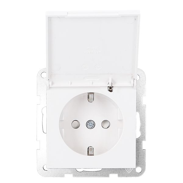 HHG Panasonic WDTT03109WH-EU1 Plus 55 Schutzkontakt-Steckdose mit Klappdeckel, weiß