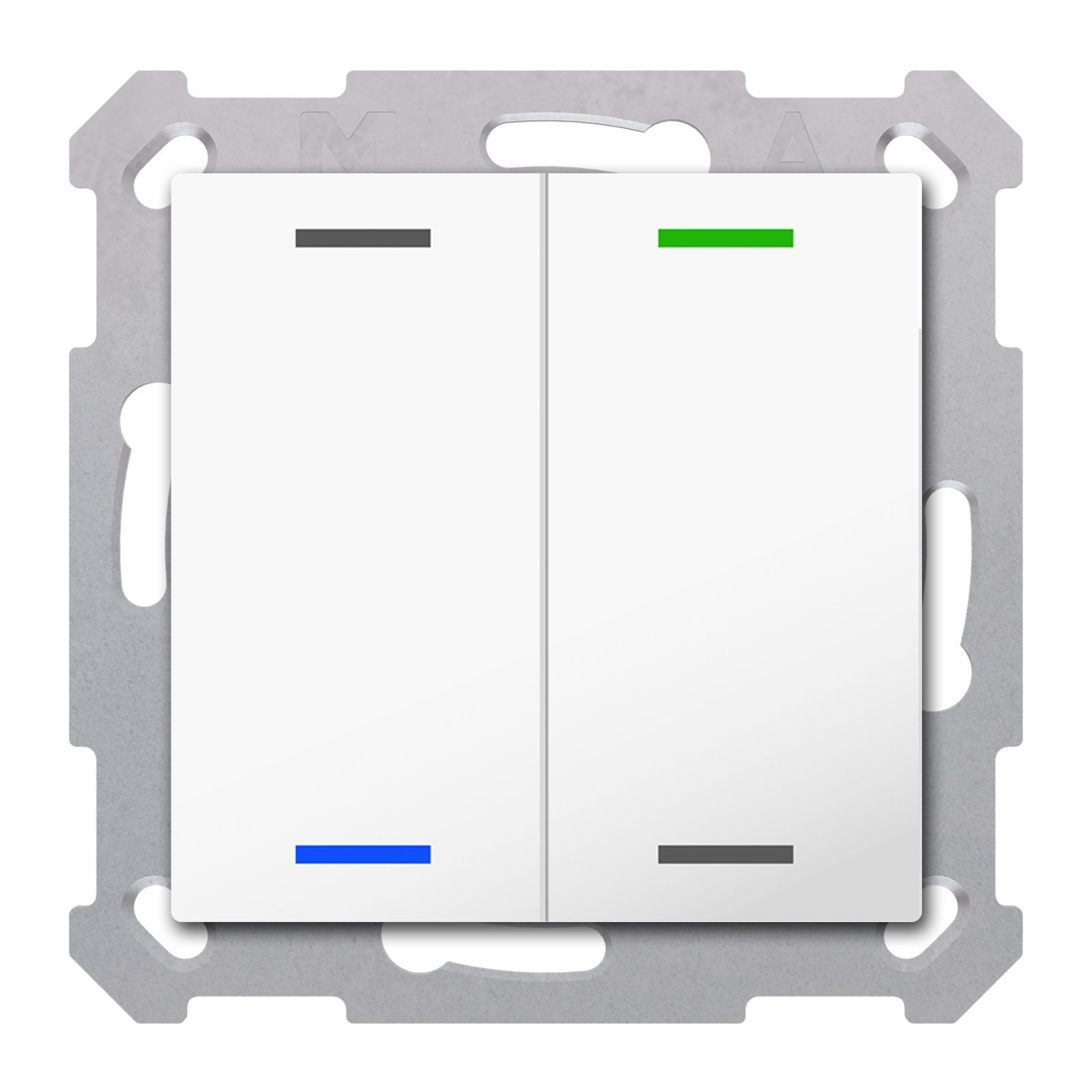 MDT RF-TAL55T202.01S KNX RF+ Taster Light 55 2-fach, Secure, RGBW, TS, Reinweiß glänzend, Neutral