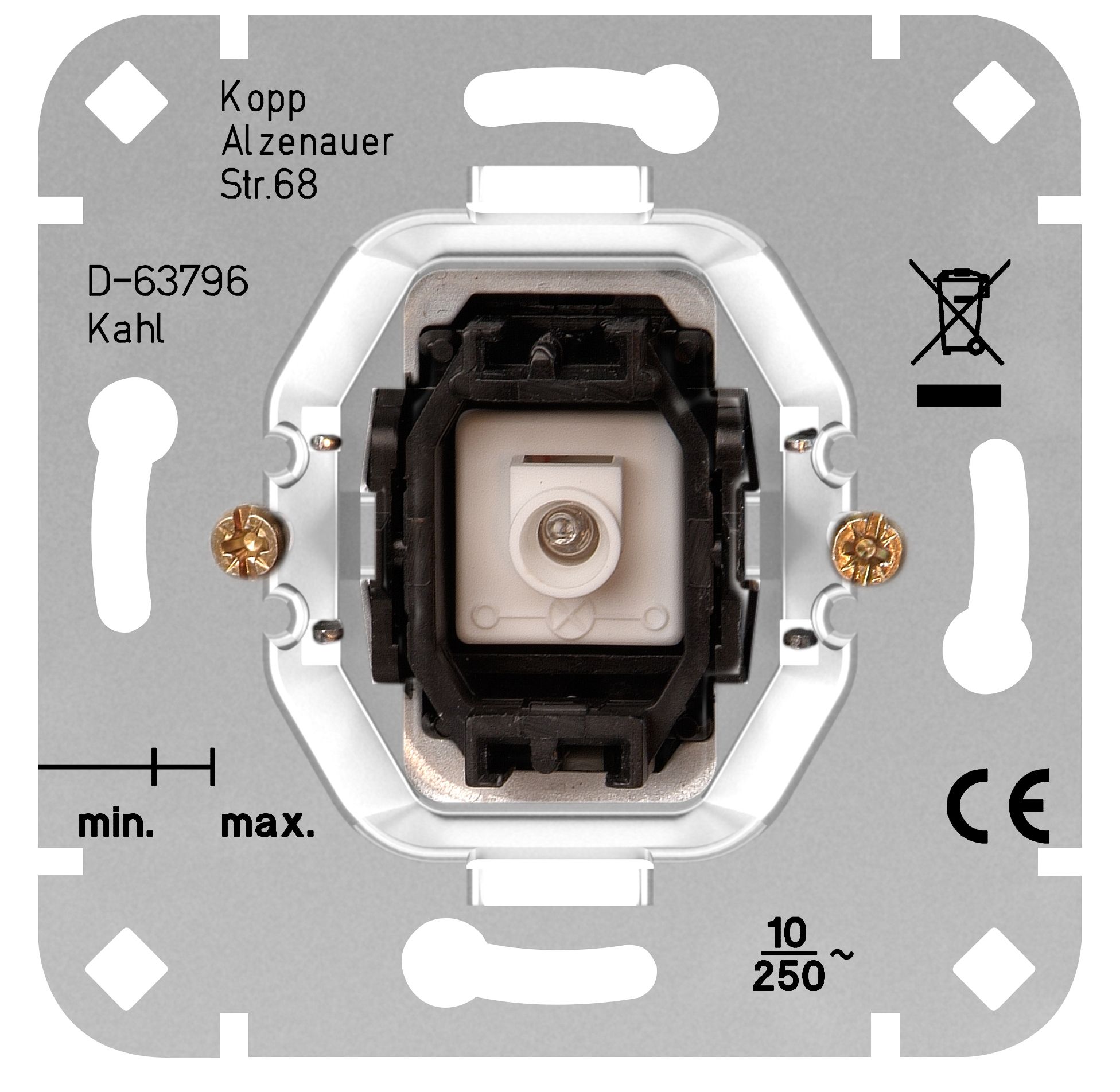 Kopp 504600007 Kontrollschalter mit Glimmlampe, UP, 10AX, 250V