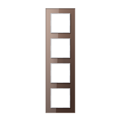 Jung AC584GLMO Glasrahmen 4-fach, senkrechte und waagerechte Montage, Glas, A CREATION, mokka (Glas)
