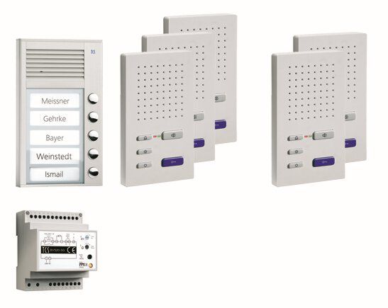 TCS PPAF05-EN/02 Sprechanlagen-Set Aufputz für 5 WE