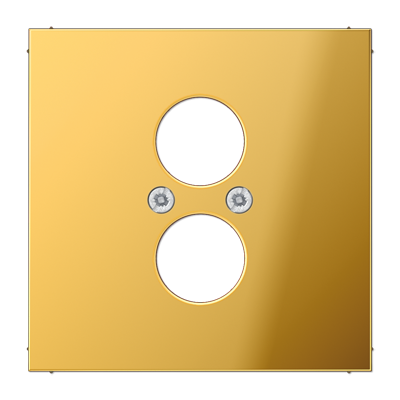 Jung GO2962-2 Abdeckung für 2 Rundsteckverbinder bis 18,5 mm Ø  2-fach, Metall goldfarben PVD-beschichtet, Serie LS, goldfarben