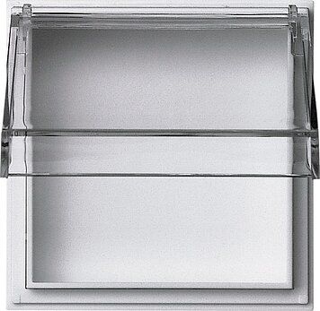 Gira 040966 Adapterrahmen Klappdeckel transparent, Gira TX_44, (WG UP), reinweiß