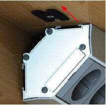 EVOline V-Dock waag. mit 3 Steckdosen für die Küche/Ecke