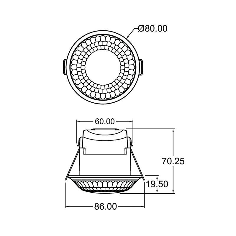 Theben 1030200 PIRA T8 DE Bewegungsmelder (PIR) für den Deckeneinbau im Innenbereich, Erfassungsbereich rund 360°, Durchmesser 8 m, permanente Lichtmessung, 200 W LED