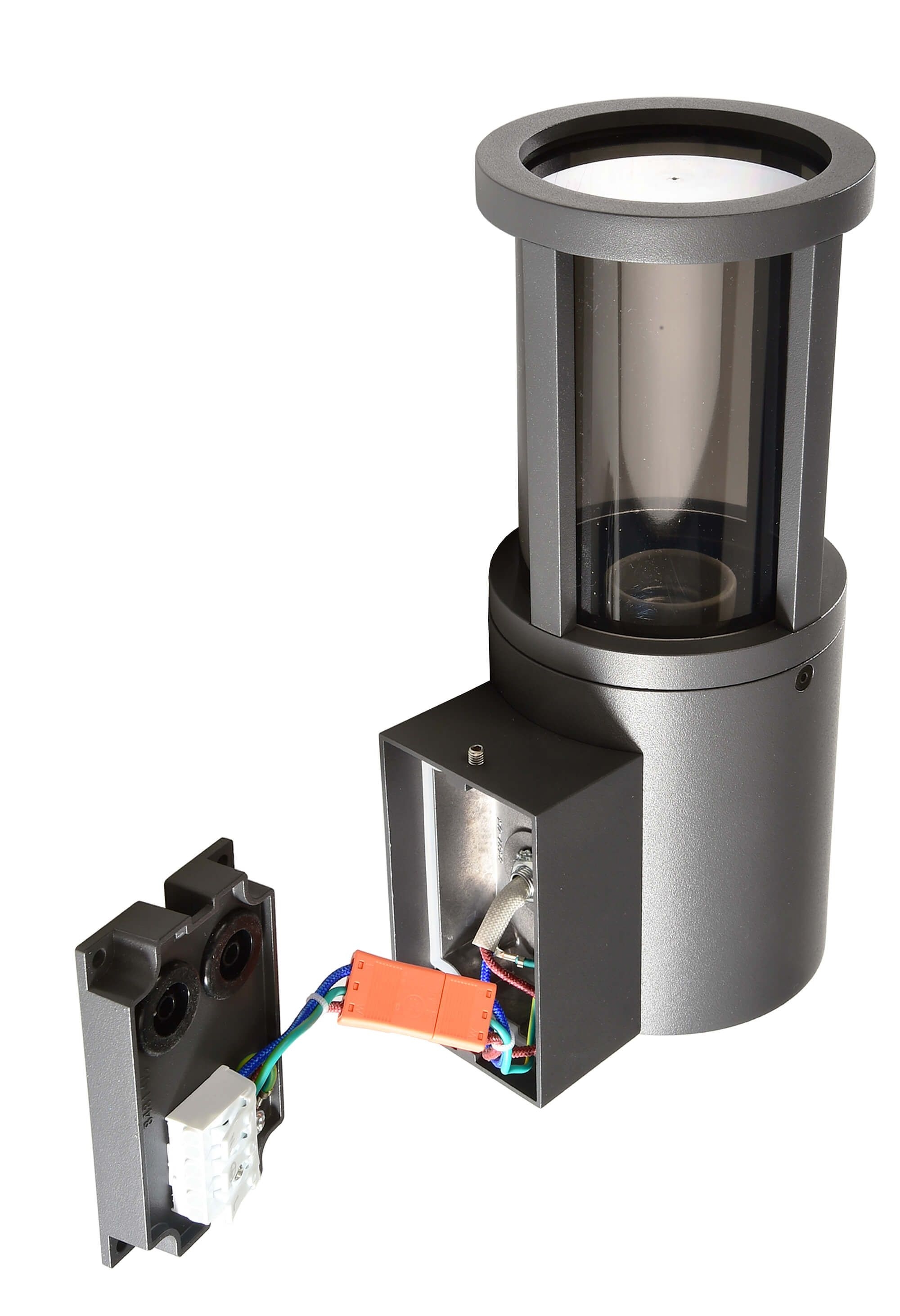 Deko-Light 731153 Wandaufbauleuchte, Facado II rund getönt, 1x max 20 W, 220-240 V/AC, 50 / 60 Hz, IP 65, dunkelgrau