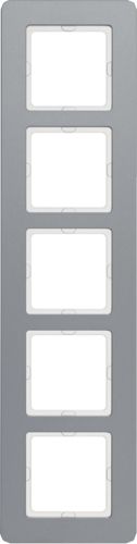 Berker 10156074 Rahmen 5-fach, Q.7, Alu, Aluminium gestrahlt
