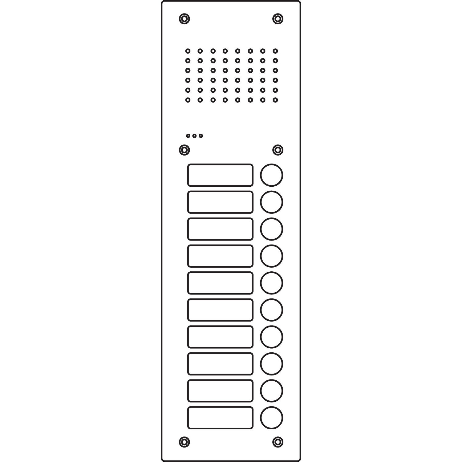 Ritto RGE1811225 Acero Pur Edelstahl-Türstation für 10 WE Unterputz