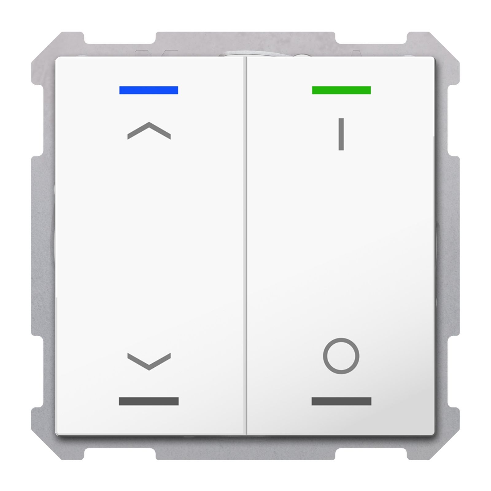 MDT TAL-6302C04.02S KNX Taster Light 63 2-fach, RGBW, Studioweiß glänzend, Jalousie Schalten