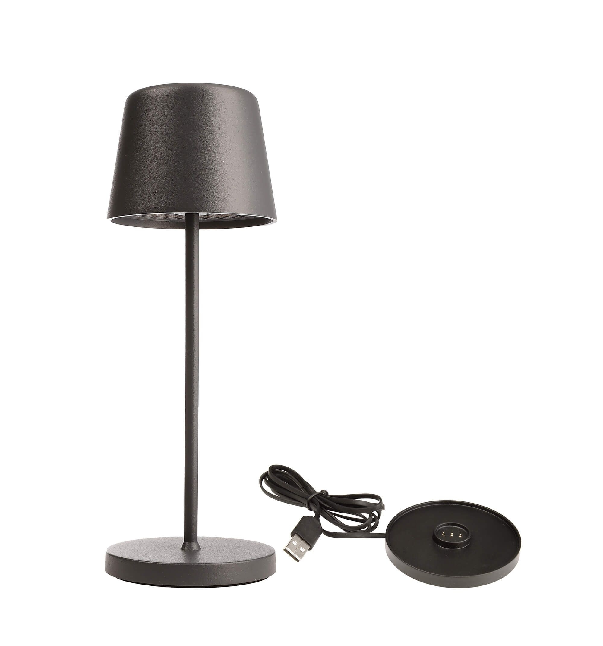 Deko-Light 620209 Akkuleuchte, Set Canis Mini + Ladesockel, 3.7 V/DC, IP 65, graphitgrau
