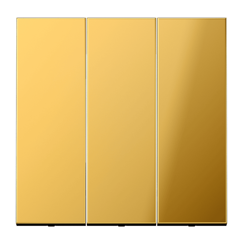Jung GO993 Wippe, 3-fach, Metall goldfarben PVD-beschichtet, Serie LS, goldfarben