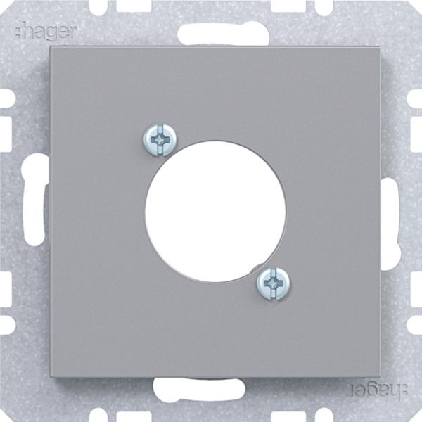 Hager WAF1177TA Zentralplatte für XLR Steckverbinder D-Serie, A.x/C.x/S.x/B.x/Q.x/K.x, titan matt
