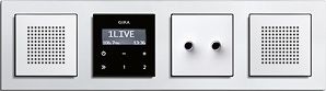 Gira 228205 Lautsprecher für Unterputz-Radio RDS, System 55, Schwarzglasoptik