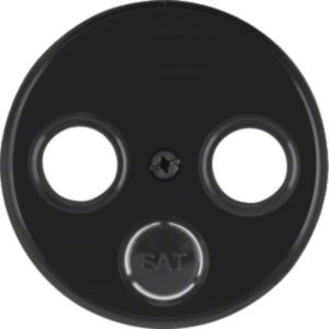 Berker MAN0307324 Zentralstück für Antennendose 2- und 3-Loch, R.Classic, schwarz matt