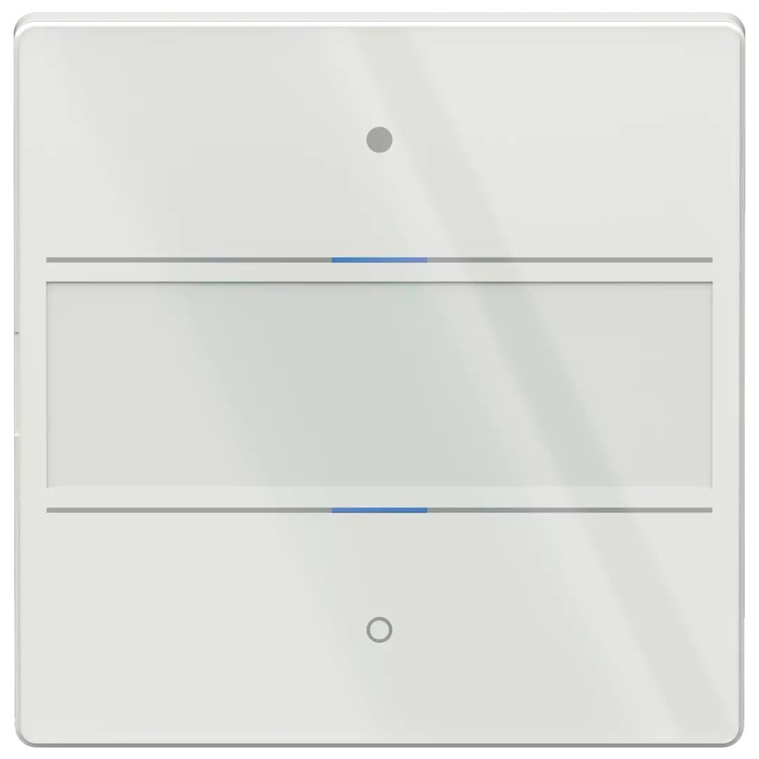 Theben 4803412 LUXORliving iON2, Glas-Tastsensor mit 2 Tasten und 2 Status-LEDs, integrierter Temperatursensor, weiß