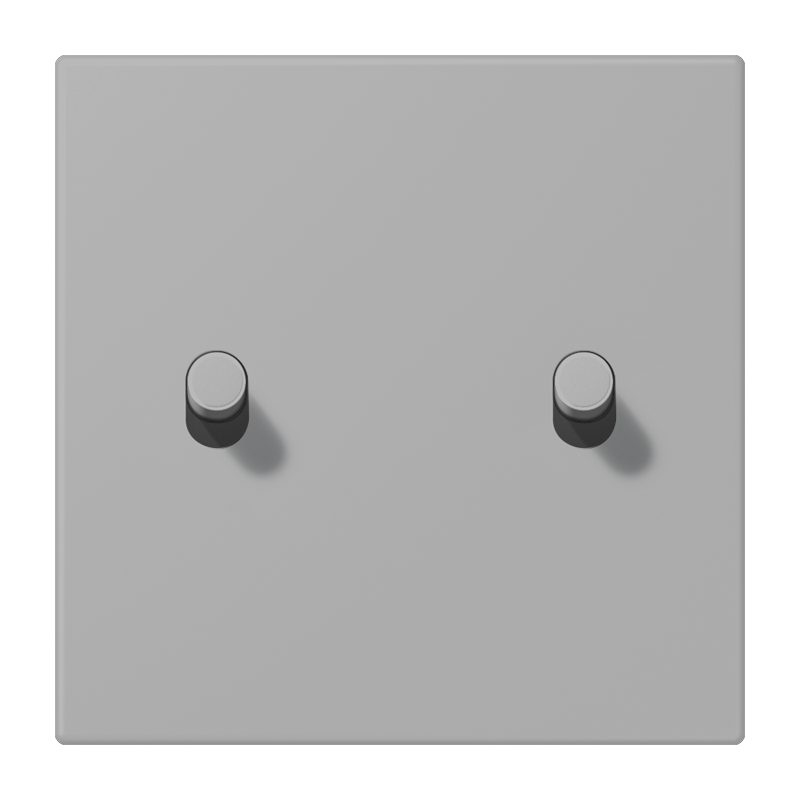 Jung LC12-5R0204 Abdeckung mit Kipphebel "Zylinder", 2 Kipphebel, gris moyen