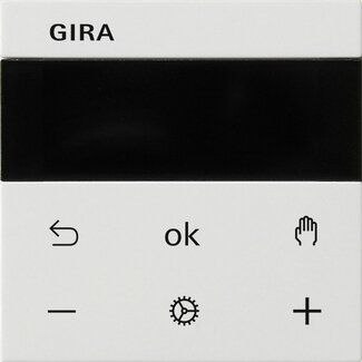 Gira 539327 S3000 Raumtemperaturregler Display, System 55, reinweiß seidenmatt