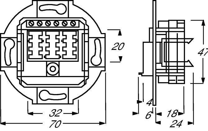 Busch-Jaeger 0243/04 Telefondose TAE 3X6 NFN Unterputz