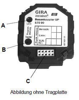 Gira 057000 Instabus KNX/EIB Busankoppler Up