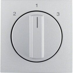 Berker 1084140400 Zentralstück mit Drehknopf für 3-Stufenschalter, S.1/B.3/B.7, alu matt