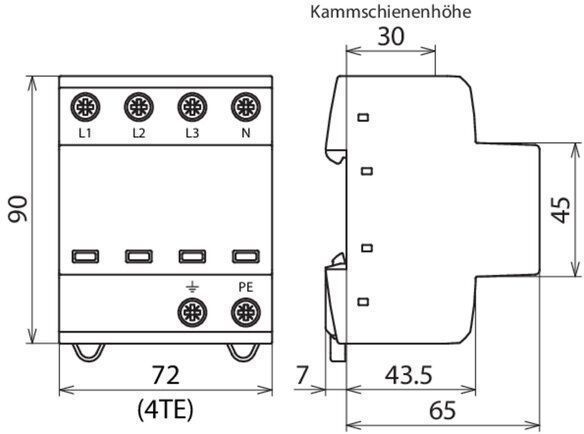 Dehn + Söhne 941400 Anwendungsopt. Kombi-Ableiter DEHNshield Typ 1+2 für dreiphasige TN-S-Systeme