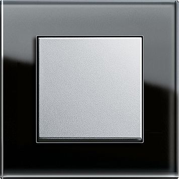 Gira 021105 Abdeckrahmen 1-fach, Gira Esprit, Glas schwarz