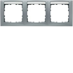 Berker 10239959 Rahmen 3-fach waagerecht, mit Beschriftungsfeld, S.1, aluminium matt
