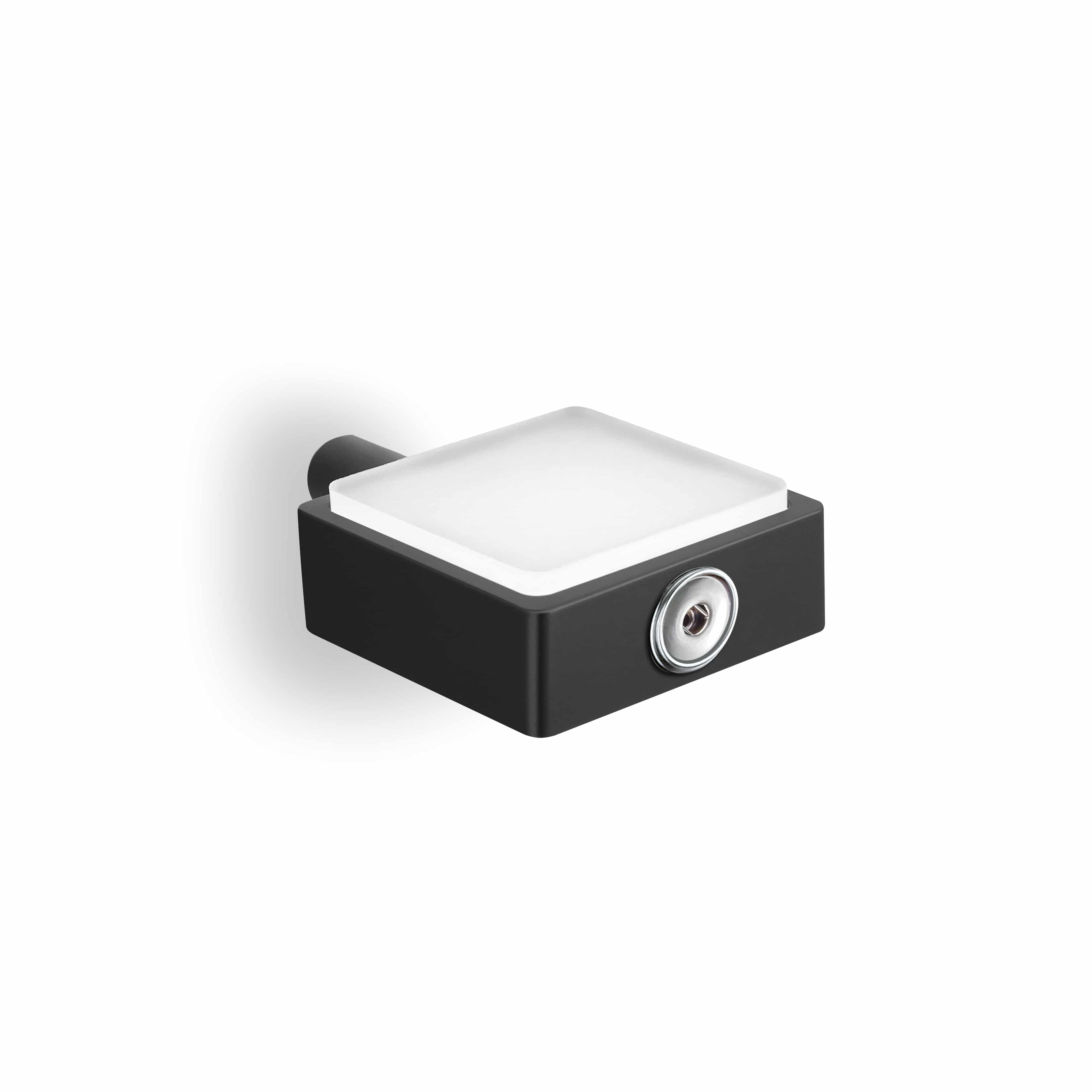 qles HWLD0814 Wandlampe, für Merten System-M, beleuchtet/LED/warmweiß (3000k), Anthrazit, edelmatt, IP44, inkl. Druckknopfaufnahme