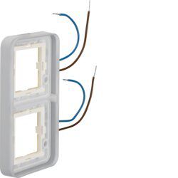 Berker 13393513 Rahmen 2-fach senkrecht blau beleuchtbar 230 V, für Gehäuse, Aufputz W.1, grau