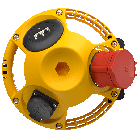 Mennekes 94355GE 3KRAFT Steckdosen-Kombination, IP20, 1x CEE 16A, 5p, 1x Schutzkontakt, 1x RJ45 2-fach