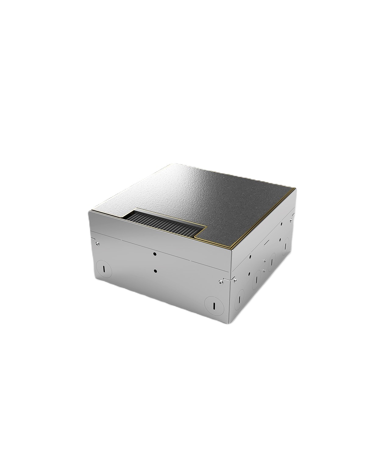 BS 8908MB-3-0 Bodensteckdose 8-fach, Quadratisch, belegbar, 6x Schutzkontakt-Steckdose, 4x RJ45 1fach