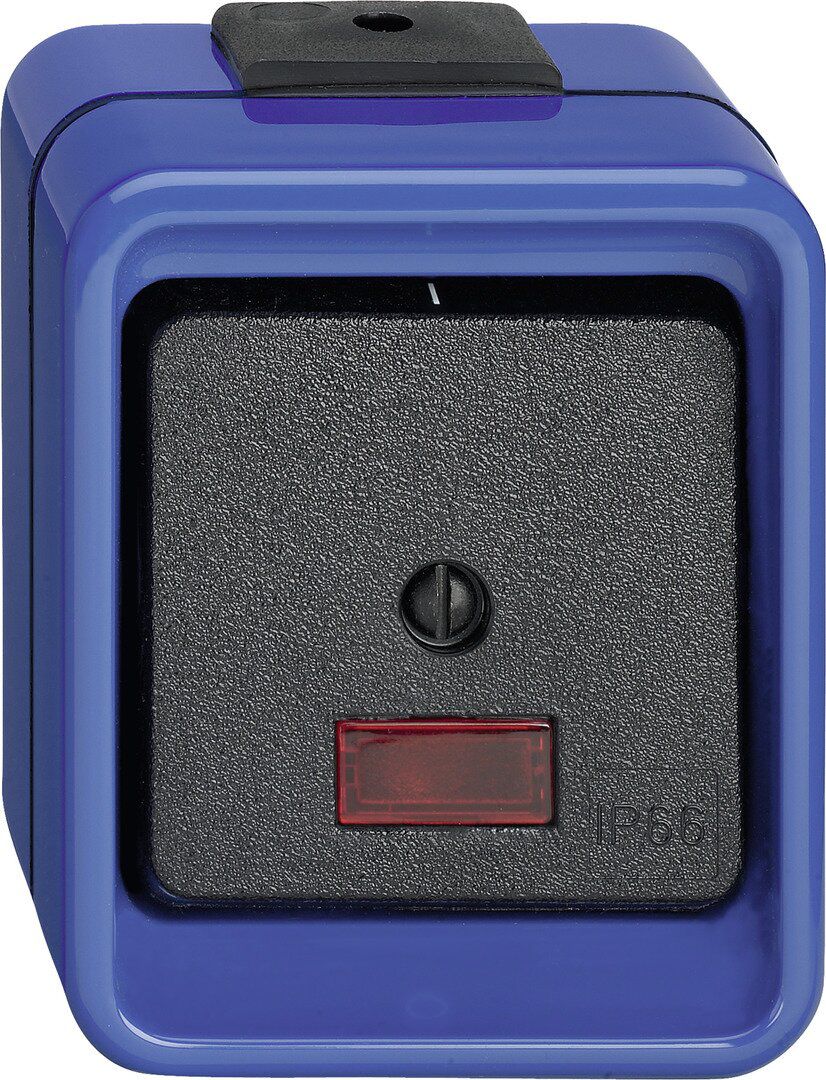 Merten 372375 Wipp-Kontrollschalter, Aus, 3-polig, Schlagfest, blau