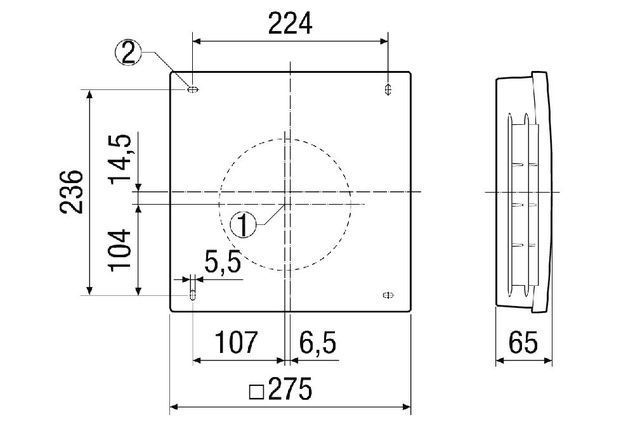 Maico PPB 30 AK Außenabdeckung aus Kunststoff, Zubehör für die Endmontage-Sets PPB 30 K und PPB 30 O